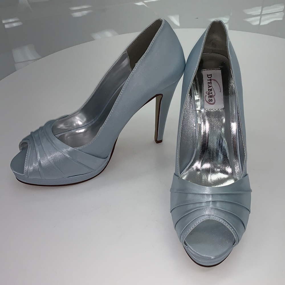 Baby blue heels peep toe